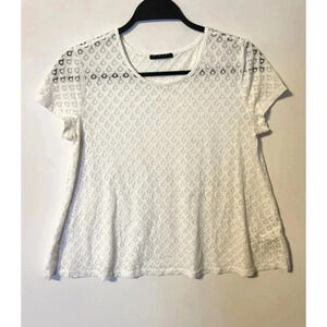 Sisley‎ White Embroidred Top XS  1L